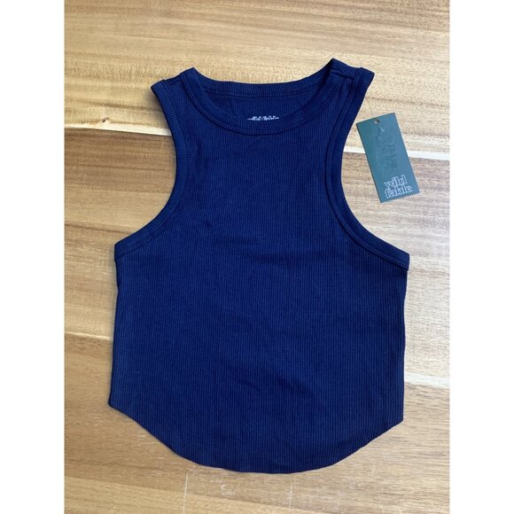 Wild Fable Womens Navy Blue Ribbed Tank Top Stretchy Size XS - Picture 1 of 9